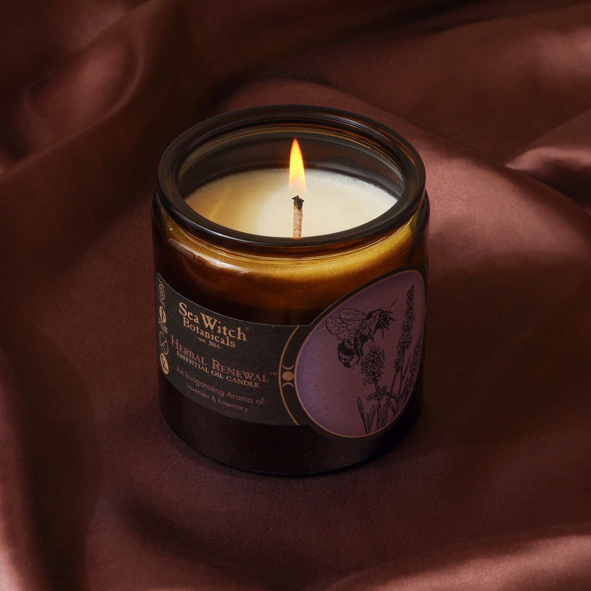 Herbal Renewal candle with lavender, rosemary essential oils for wholesale bulk