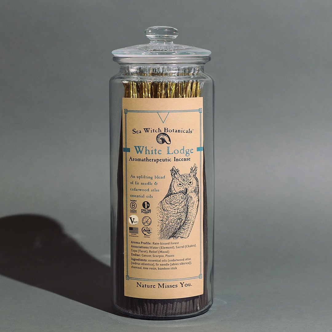 Bulk Incense: Branded Glass Jar for White Lodge sticks