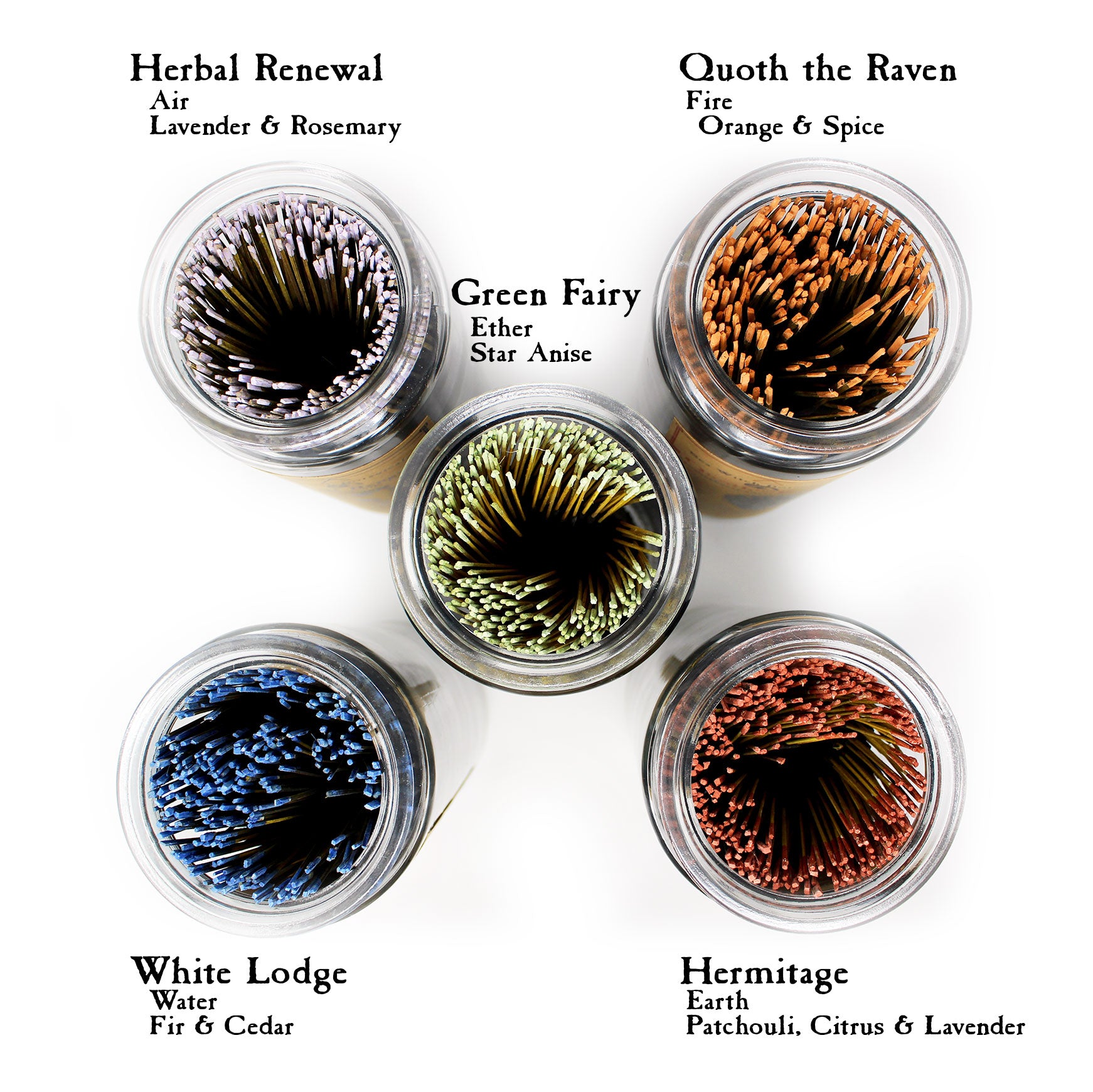 Bulk Incense: Branded Glass Jar for Quoth the Raven sticks