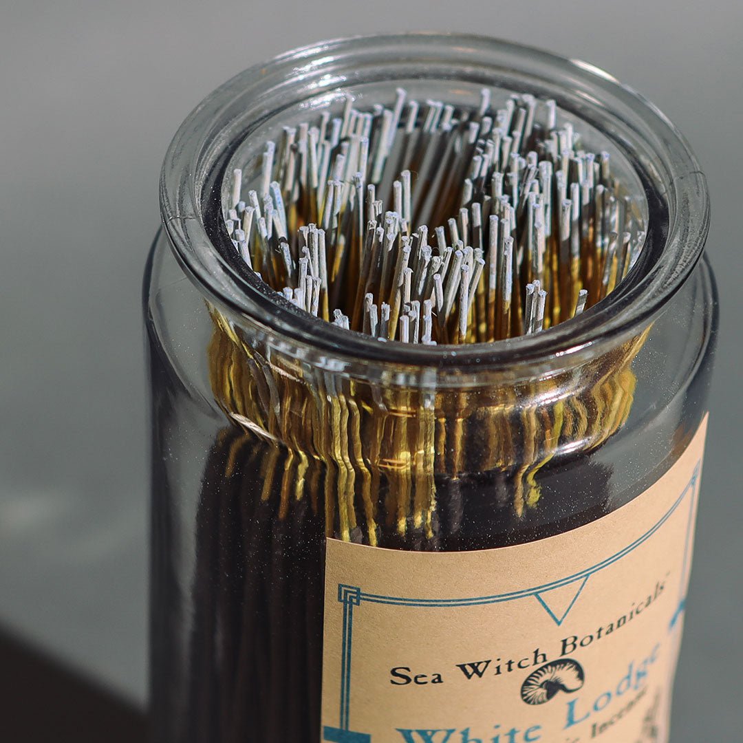 Bulk Incense: Branded Glass Jar for White Lodge sticks