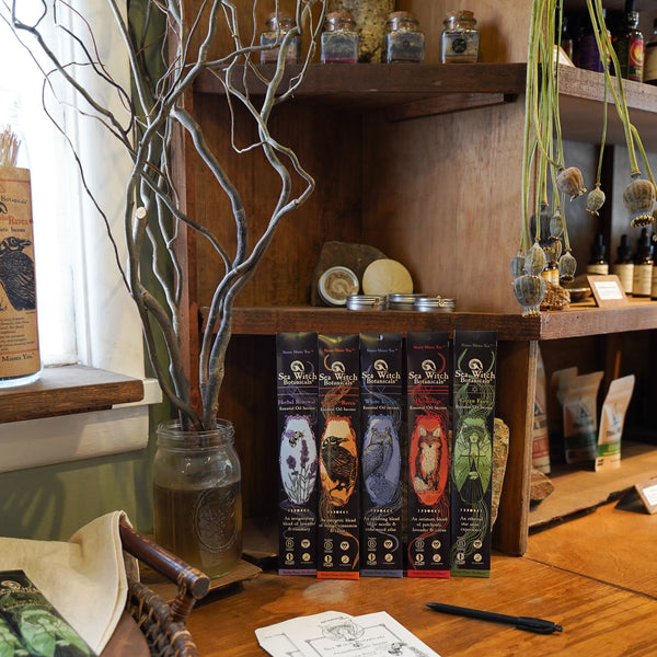 A lovely incense display at a witchy shop