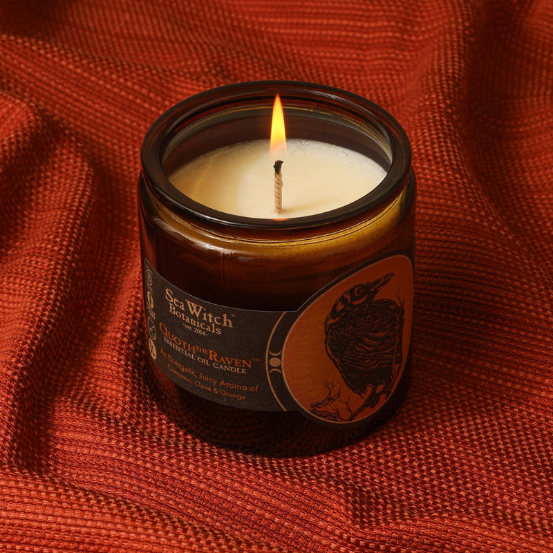 Quoth the Raven Candle with citrus and cinnamon essential oils for wholesale bulk