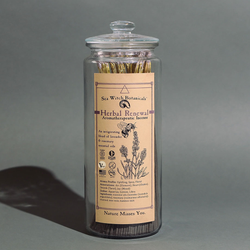 Bulk Incense:  Branded Glass Jar for Herbal Renewal sticks