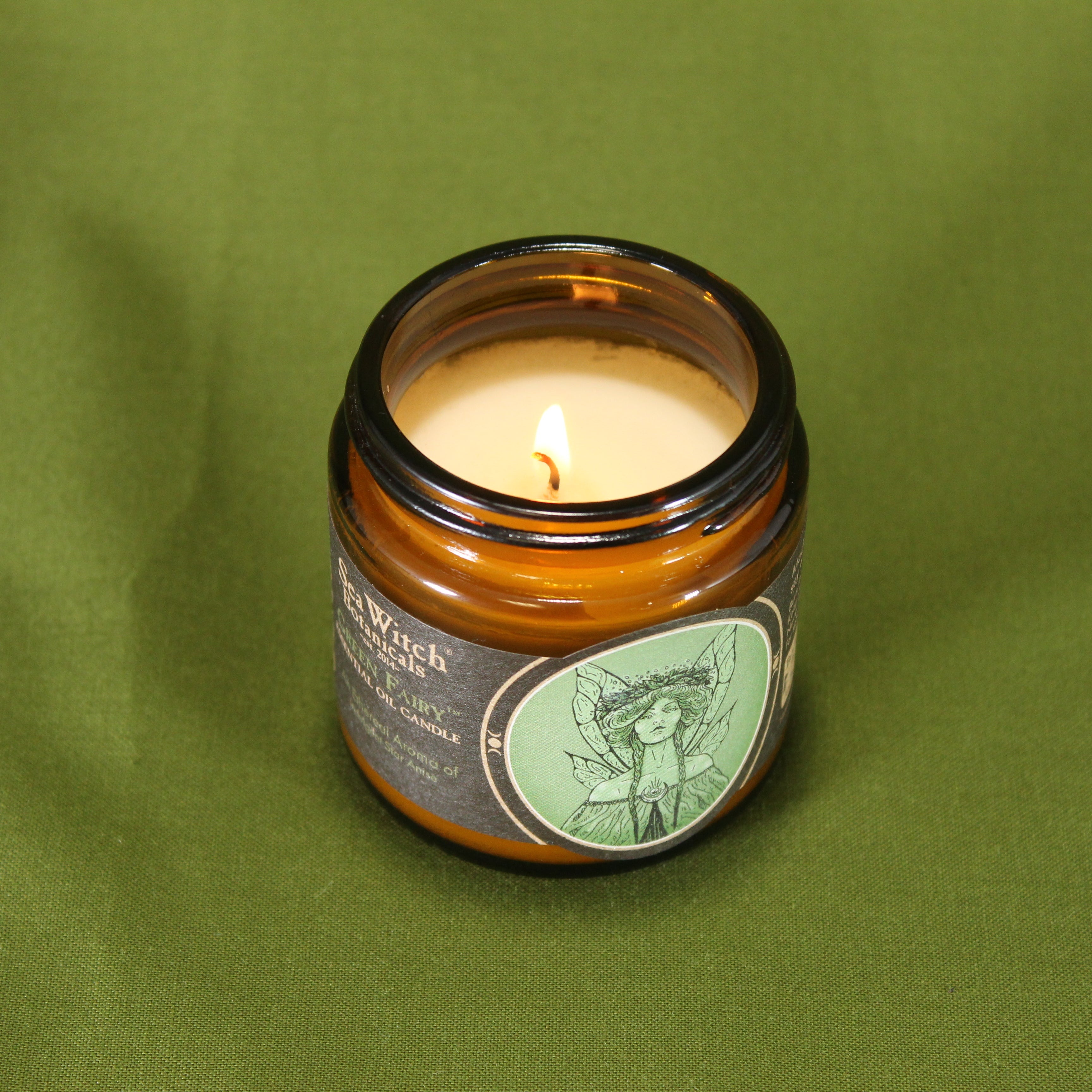 WSCGF1241: Candle, Green Fairy (3 oz)